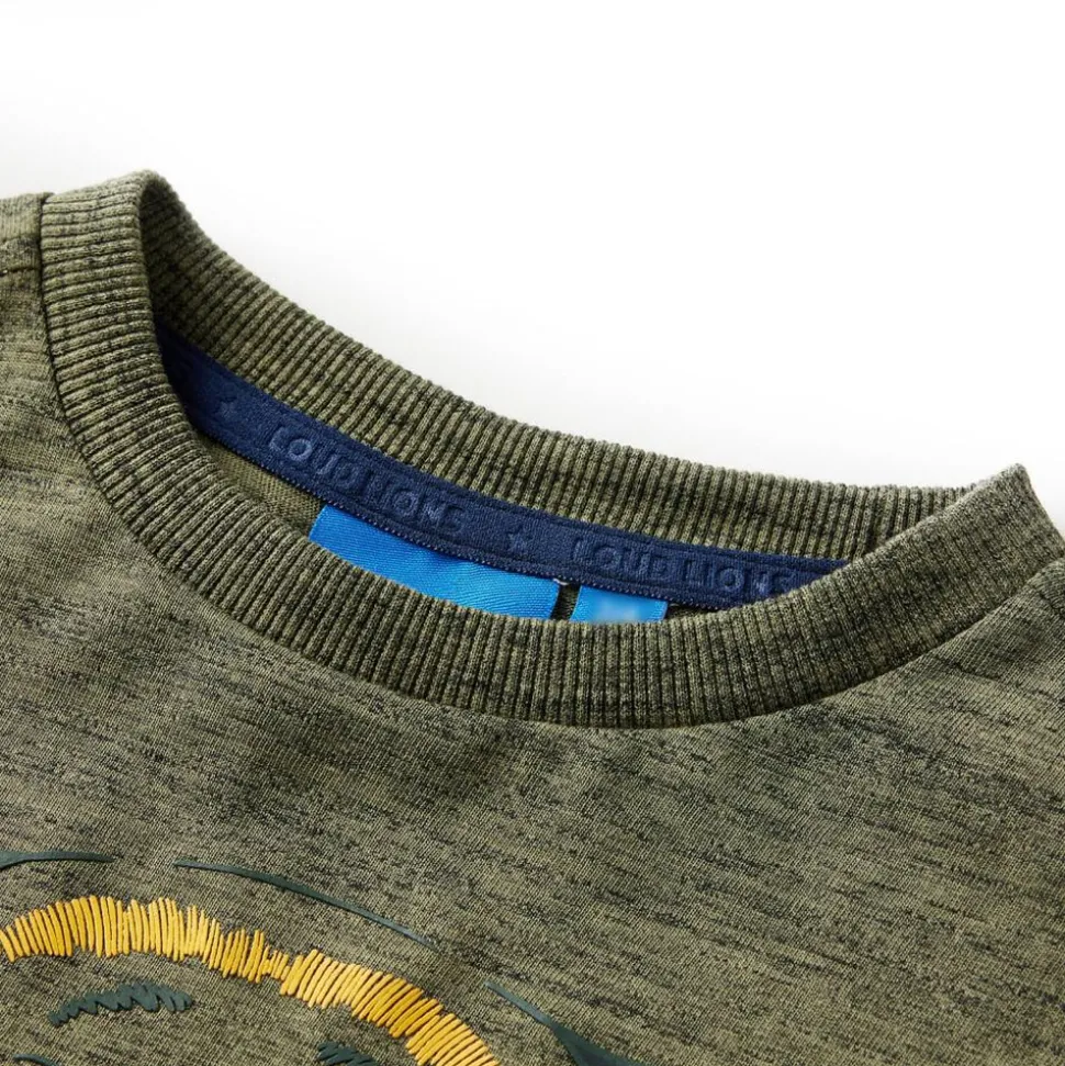 Kindershirt met lange mouwen 104 gemêleerd kakikleurig