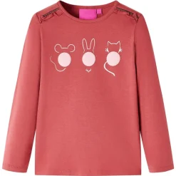 Kindershirt met lange mouwen 104 rozebruin