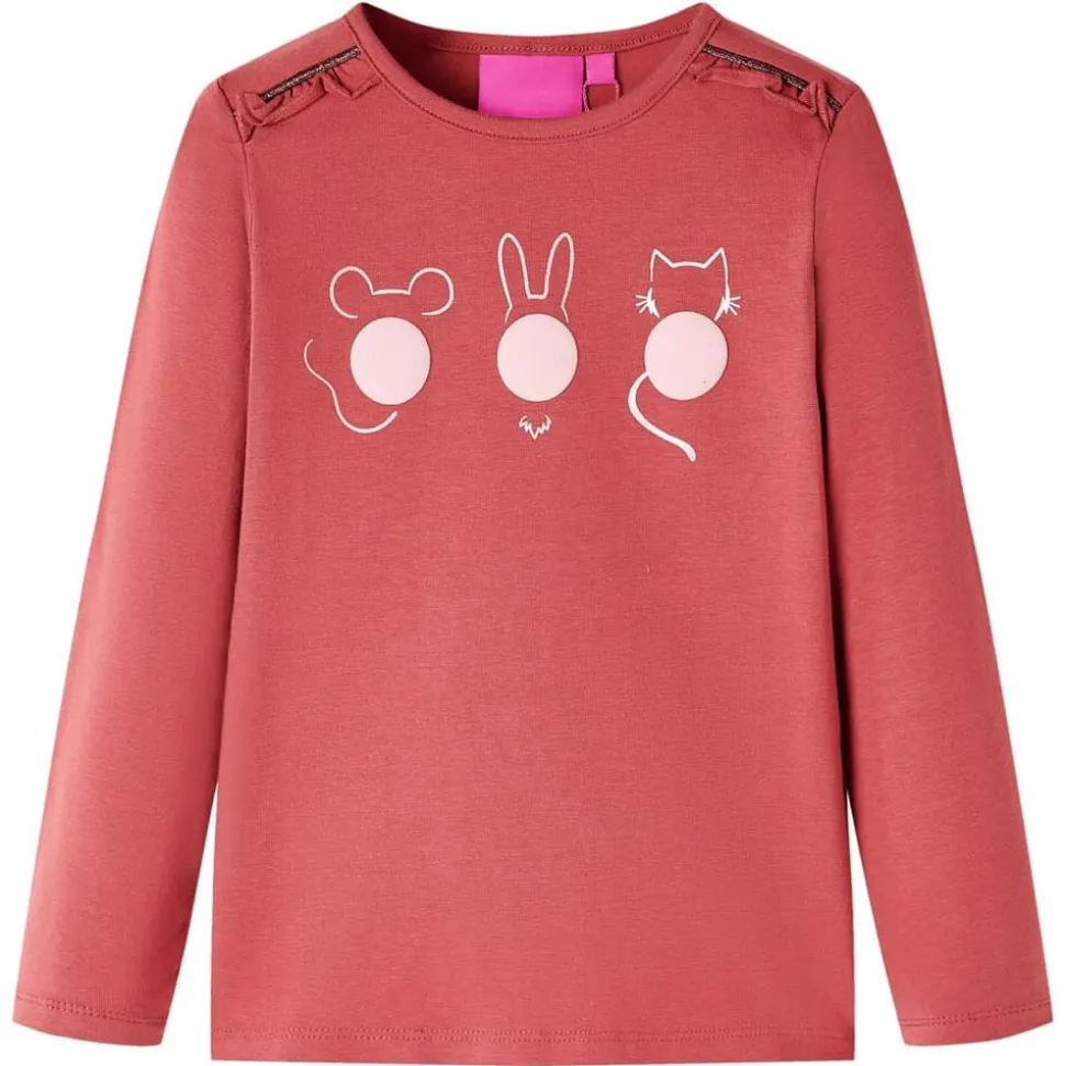 Kindershirt met lange mouwen 104 rozebruin
