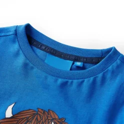 Kindershirt met lange mouwen 116 kobaltblauw