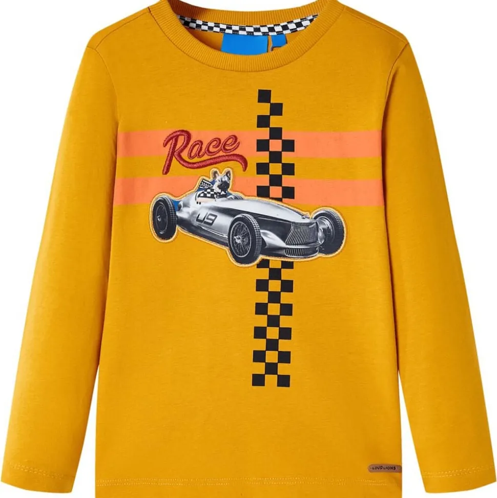 Kindershirt met lange mouwen 104 okerkleurig