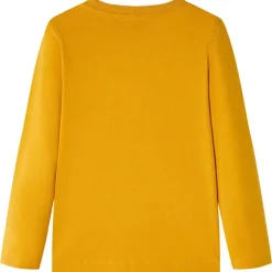 Kindershirt met lange mouwen 104 okerkleurig
