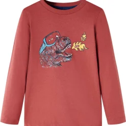 Kindershirt met lange mouwen 104 roodbruin