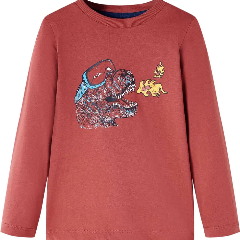 Kindershirt met lange mouwen 104 roodbruin