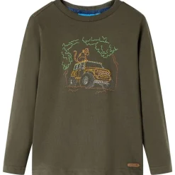 Kindershirt met lange mouwen 92 kakikleurig