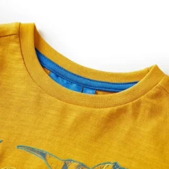 Kindershirt met lange mouwen 104 okerkleurig