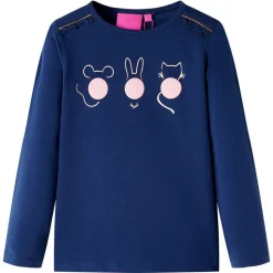 Kindershirt met lange mouwen 116 marineblauw