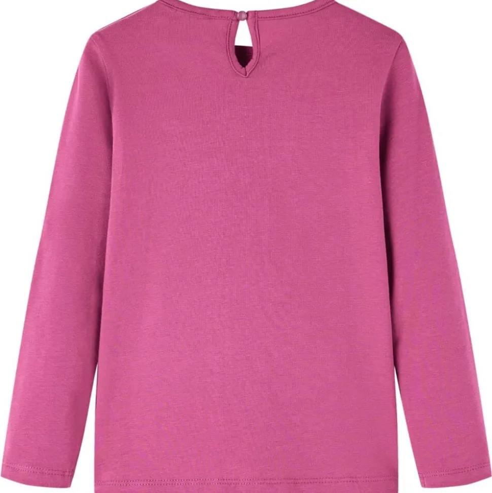 Kindershirt met lange mouwen 92 frambooskleurig