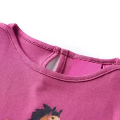Kindershirt met lange mouwen 92 frambooskleurig