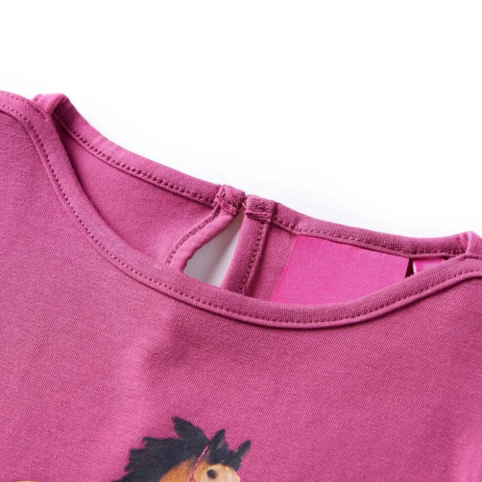 Kindershirt met lange mouwen 92 frambooskleurig