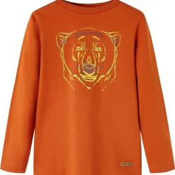 Kindershirt met lange mouwen 104 lichtroestkleurig
