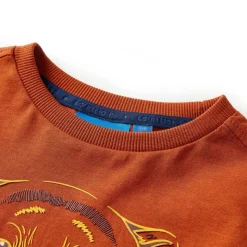 Kindershirt met lange mouwen 104 lichtroestkleurig