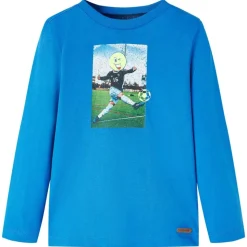 Kindershirt met lange mouwen 116 kobaltblauw
