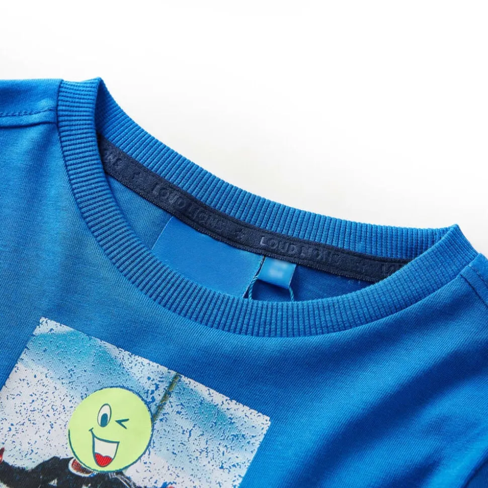 Kindershirt met lange mouwen 116 kobaltblauw