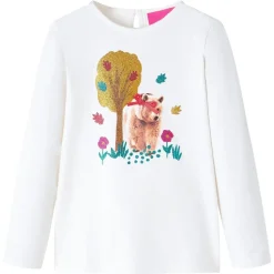 Kindershirt met lange mouwen 116 ecru