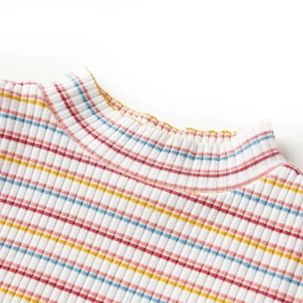 Kindershirt met lange mouwen 92 gestreept ecru