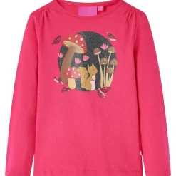 Kindershirt met lange mouwen 104 felroze