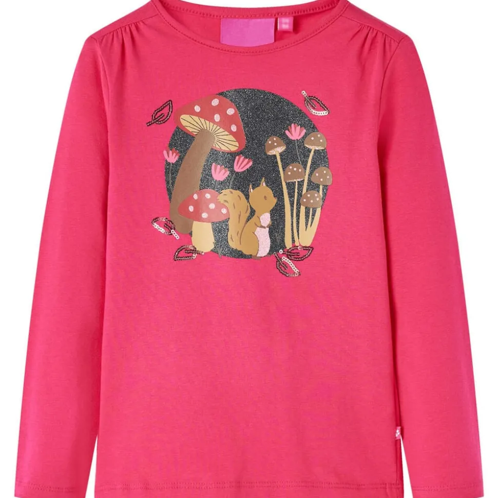 Kindershirt met lange mouwen 104 felroze