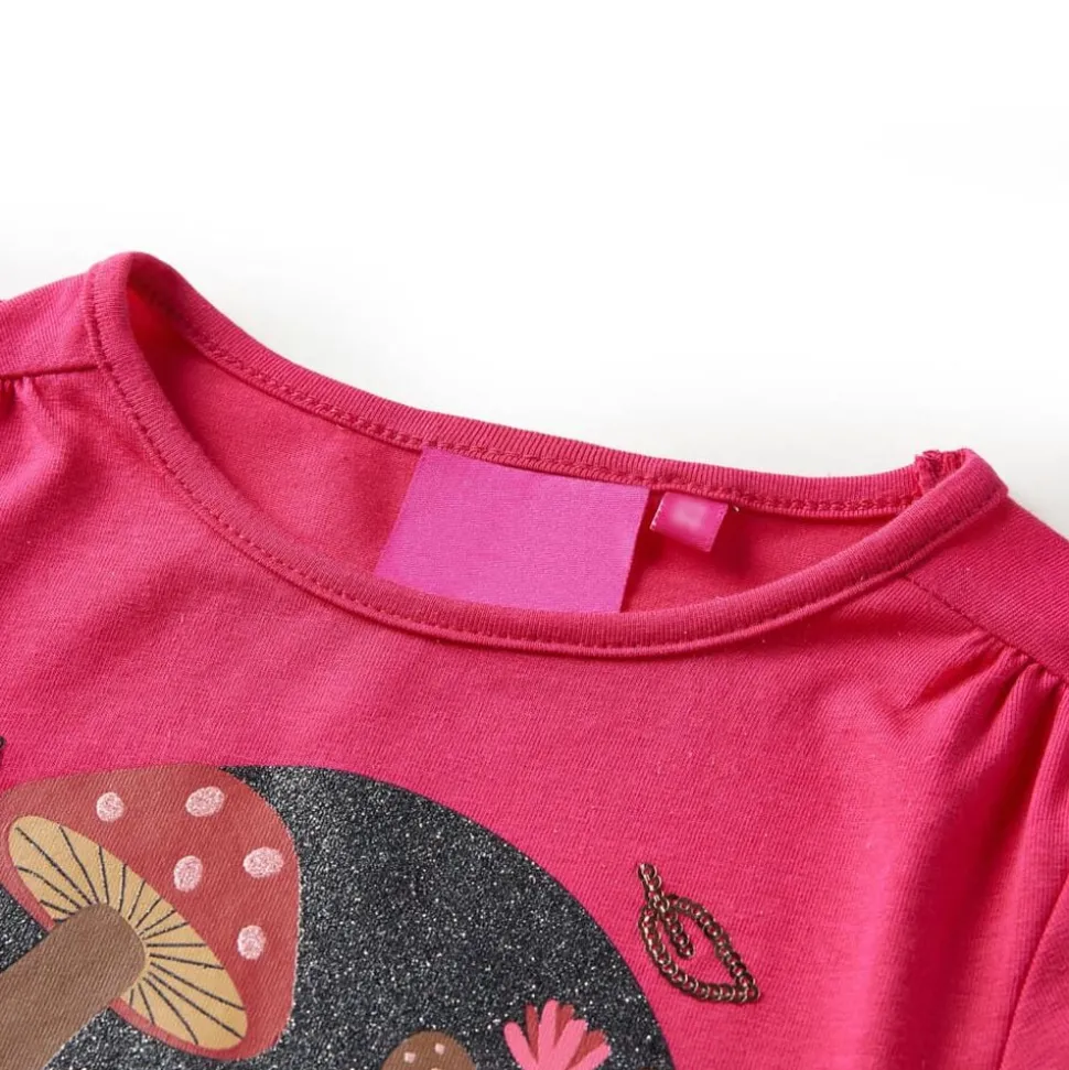 Kindershirt met lange mouwen 104 felroze