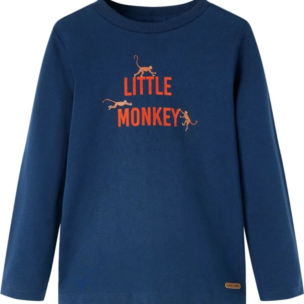 Kindershirt met lange mouwen 92 marineblauw