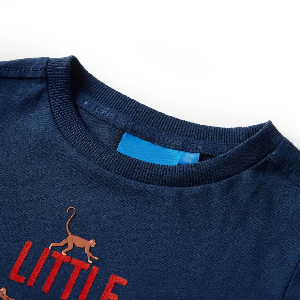 Kindershirt met lange mouwen 92 marineblauw