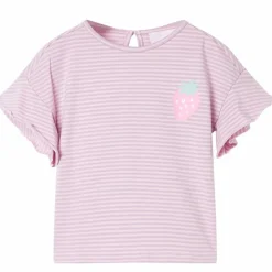 Kindershirt met mouwen met ruches 104 lila