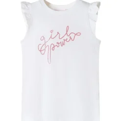 Kindershirt met ruches aan de mouwen 140 ecru
