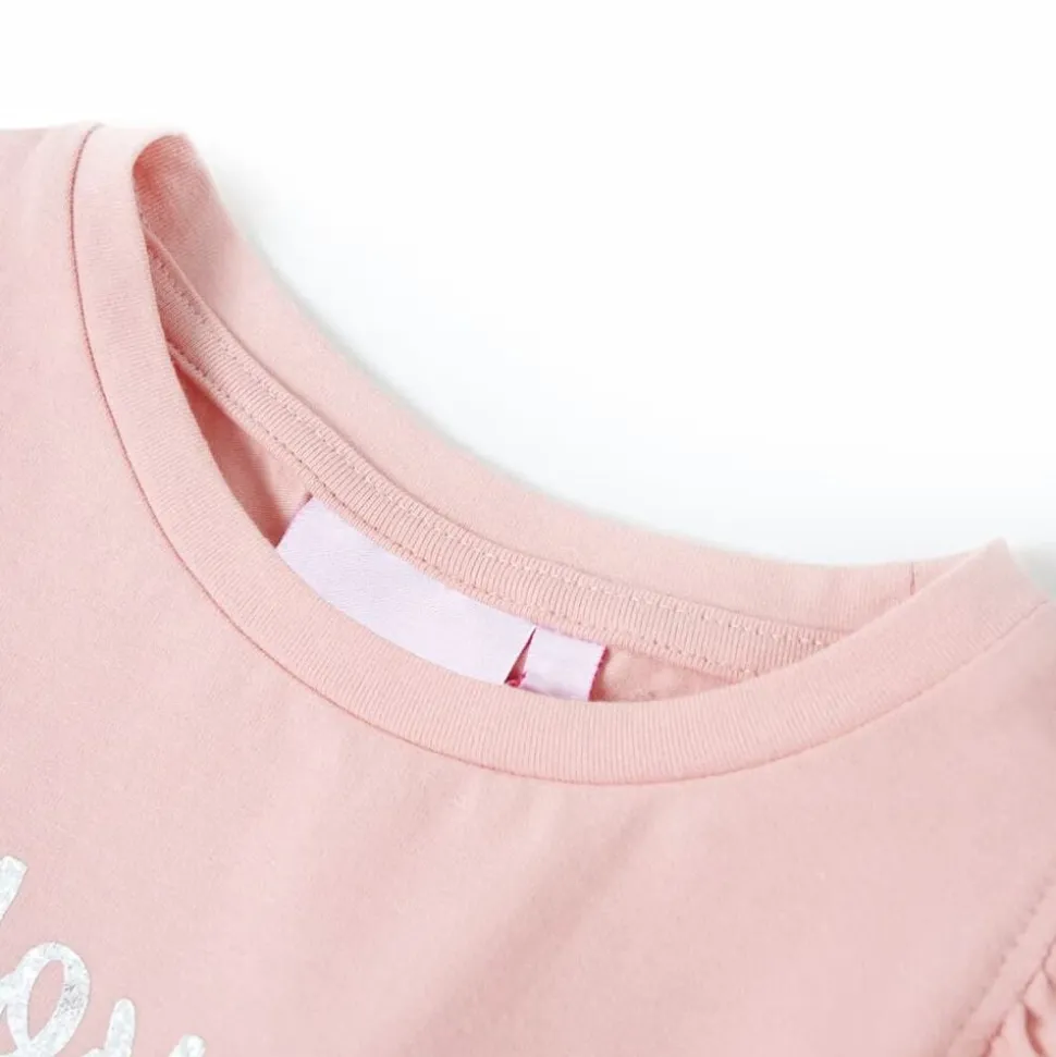 Kindershirt met ruches aan de mouwen 104 lichtroze