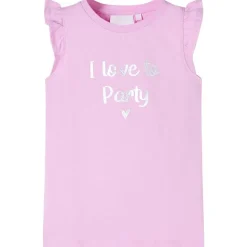 Kindershirt met ruches aan de mouwen 104 lila