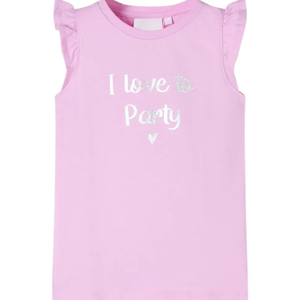 Kindershirt met ruches aan de mouwen 104 lila