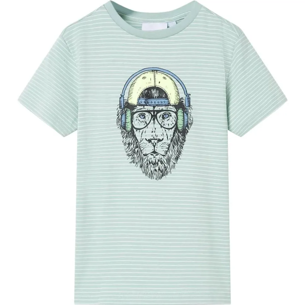 Kindershirt met strepen 104 lichtmint