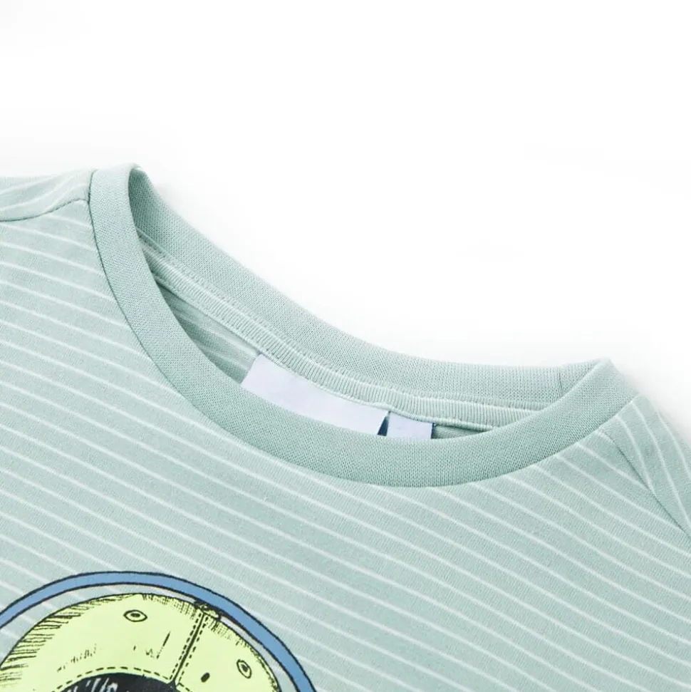 Kindershirt met strepen 104 lichtmint