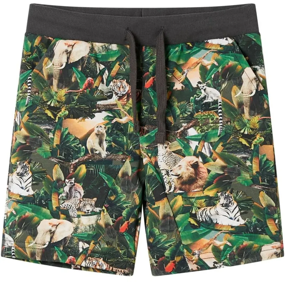 Kindershorts met trekkoord 104 oudpetrol