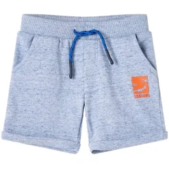 Kindershorts met trekkoord 116 gemêleerd blauw