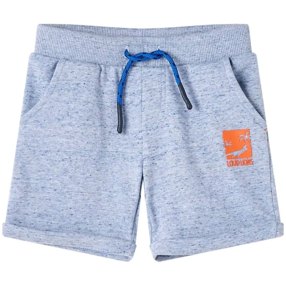 Kindershorts met trekkoord 116 gemêleerd blauw