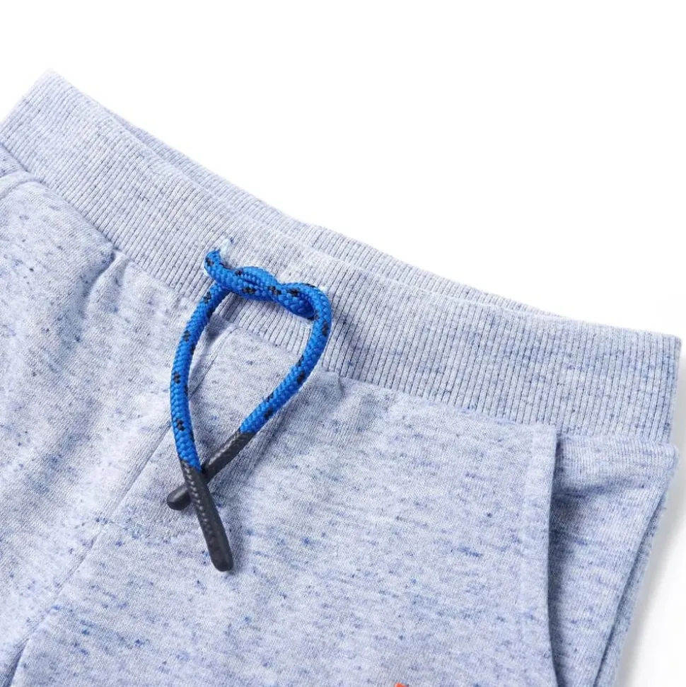 Kindershorts met trekkoord 116 gemêleerd blauw