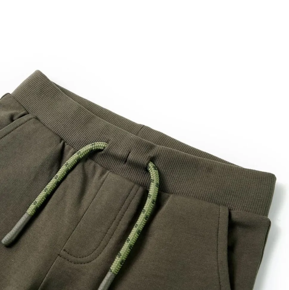 Kindershorts met trekkoord 116 donkerkaki