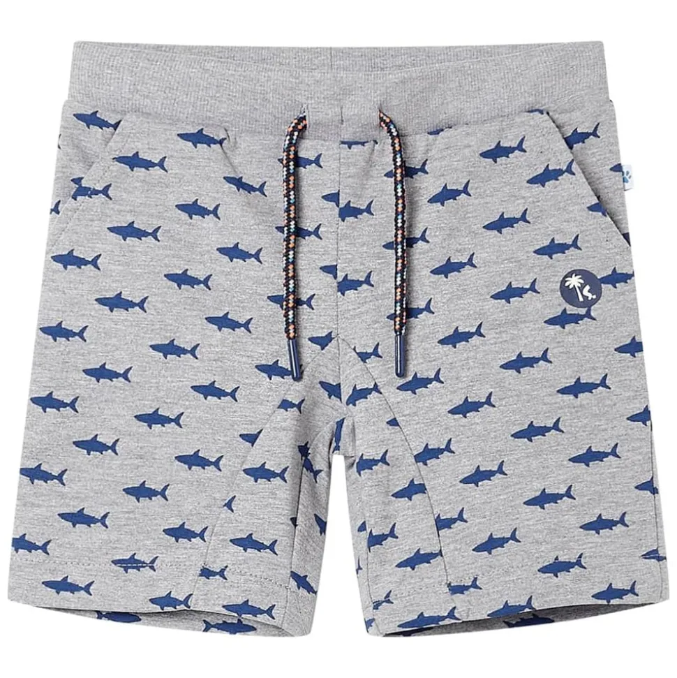 Kindershorts met trekkoord 116 gemêleerd lichtgrijs