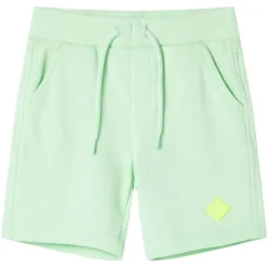 Kindershorts met trekkoord 128 felgroen
