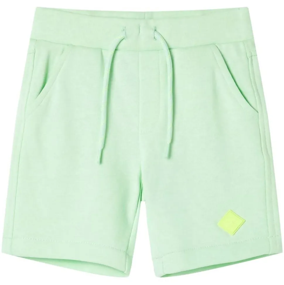 Kindershorts met trekkoord 128 felgroen