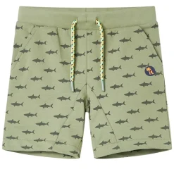 Kindershorts met trekkoord 116 lichtkaki
