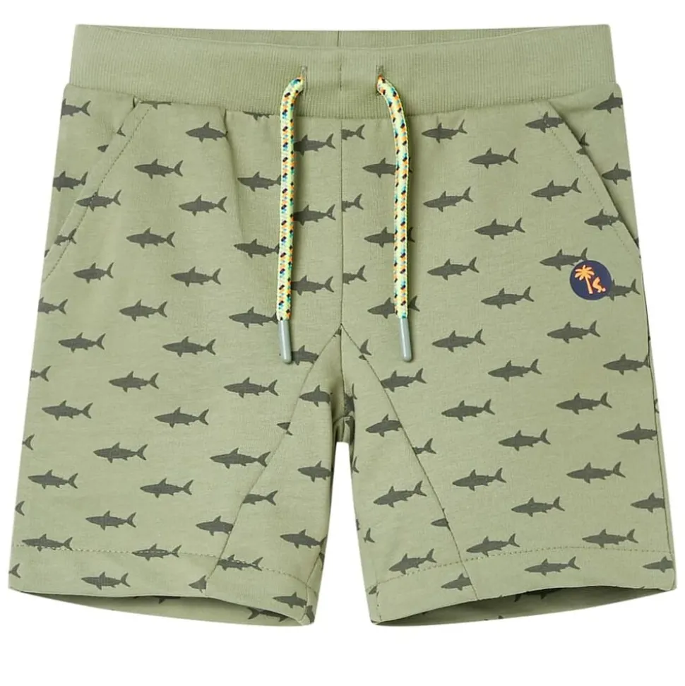 Kindershorts met trekkoord 116 lichtkaki