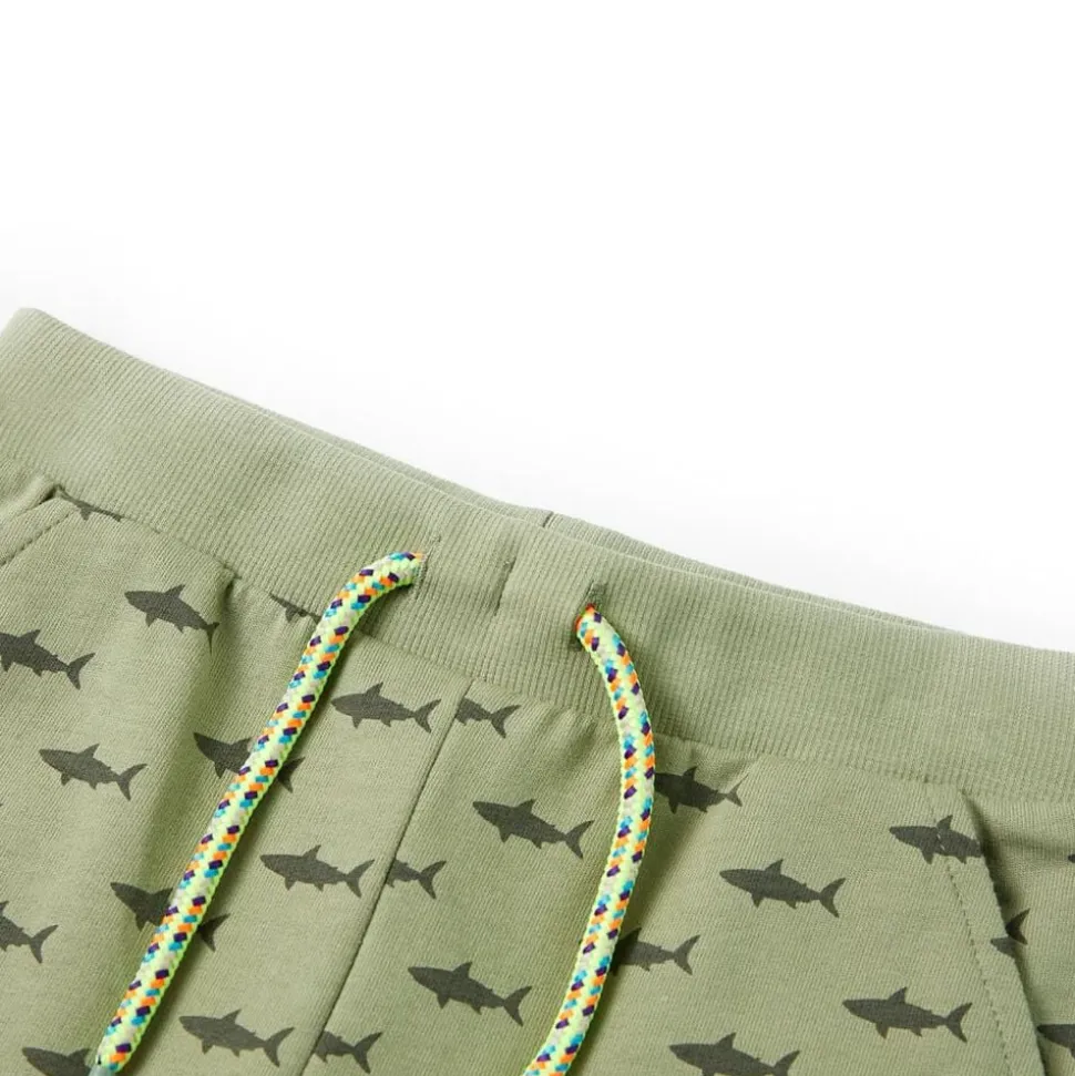 Kindershorts met trekkoord 116 lichtkaki