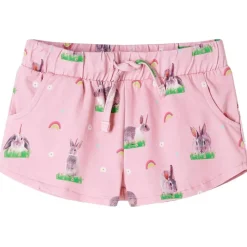 Kindershorts met trekkoord 128 lichtroze