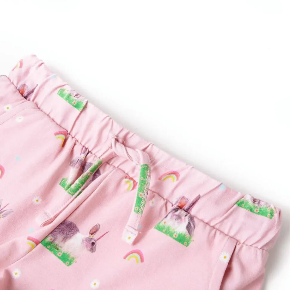Kindershorts met trekkoord 128 lichtroze