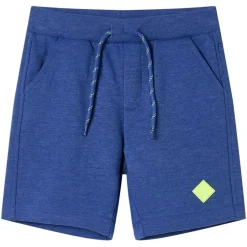 Kindershorts met trekkoord 116 gemêleerd blauw