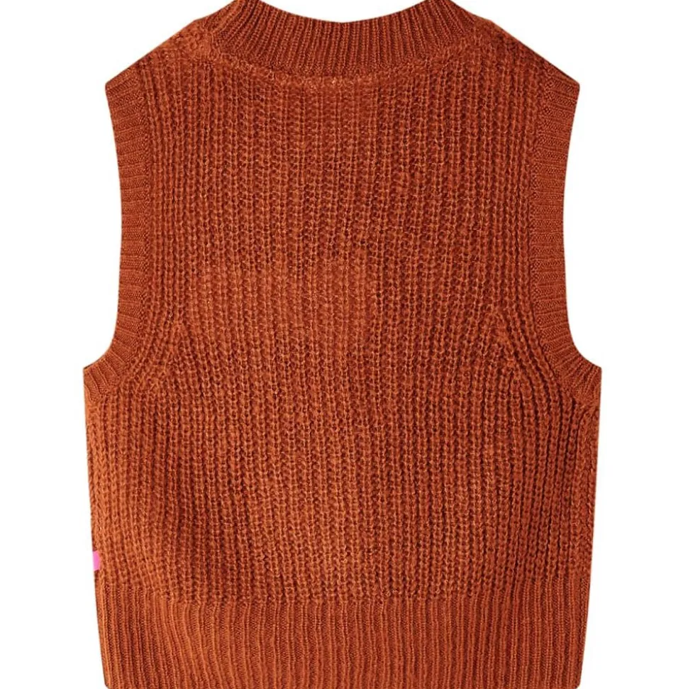 Kinderspencer gebreid 92 cognackleurig