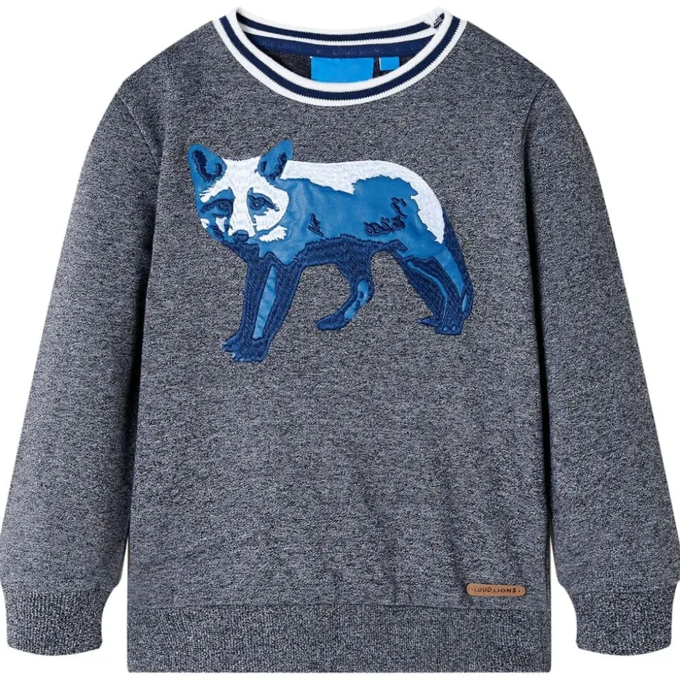 Kindertrui 92 gemêleerd marineblauw