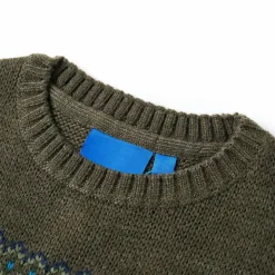 Kindertrui gebreid 92 kakikleurig