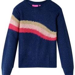 Kindertrui gebreid 104 marineblauw